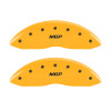 MGP 14221FMGPYL - Front set 2 Caliper Covers Engraved Front  Yellow finish black ch