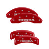 MGP 20076SHONRD - 4 Caliper Covers Engraved Front & Rear Honda Red finish silver ch
