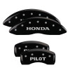 MGP 20213SPLTBK - 4 Caliper Covers Engraved Front Honda Engraved Rear Pilot/2015 Black finish silver ch