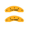 MGP 20208FIVTYL - Front set 2 Caliper Covers Engraved Front i-Vtec Yellow finish black ch