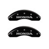 MGP 20210FHONBK - Front set 2 Caliper Covers Engraved Front Honda Black finish silver ch