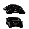 MGP 23215SMGPBK - 4 Caliper Covers Engraved Front & Rear  Black finish silver ch