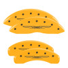 MGP 32009SCW2YL - 4 Caliper Covers Engraved F & R Chrysler Wing Yellow Finish Black Char 2009 Chrysler Aspen