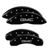 MGP 34208SGMCBK - 4 Caliper Covers Engraved Front & Rear GMC Black finish silver ch