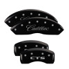 MGP 35010SCTSBK - 4 Caliper Covers Engraved Front Cursive/Cadillac Engraved Rear CTS Black finish silver ch
