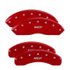 MGP 35005SMGPRD - 4 Caliper Covers Engraved Front & Rear  Red finish silver ch