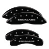 MGP 35014SESCBK - 4 Caliper Covers Engraved Front & Rear Escalade Black finish silver ch