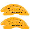 MGP 34219SDNLYL - Set of 4 caliper covers, Engraved Front and Rear: Denali, Yellow powder coat fin