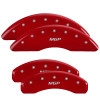 MGP 36010SMGPRD - 4 Caliper Covers Engraved Front & Rear  Red finish silver ch