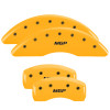 MGP 38017SMGPYL - 4 Caliper Covers Engraved Front & Rear  Yellow finish black ch