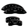 MGP 39011SMGPBK - 4 Caliper Covers Engraved Front & Rear  Black finish silver ch