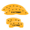 MGP 39013SIVTYL - 4 Caliper Covers Engraved Front & Rear i-Vtec Yellow finish black ch