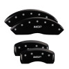MGP 39016SMGPBK - 4 Caliper Covers Engraved Front & Rear  Black finish silver ch