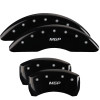 MGP 41109SMGPBK - 4 Caliper Covers Engraved Front & Rear  Black finish silver ch