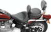 Mustang Motorcycle 79120 - Mustang 84-06 Harley Standard Rear Tire Wide Touring Solo Seat w/Driver Backrest Studs - Black