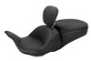 Mustang Motorcycle 79703 - Mustang 08-21 Harley Electra Glide, Rd Glide, Rd King, Str Glide Lowdown 1PC Seat w/DBR - Black