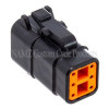 NAMZ MDP-6B - Deutsch DTM 6-Position Plug w/6 Stamped Terminals & Wedgelock - Black (HD 74116-98BK)