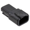 NAMZ MDR-3B - Deutsch DTM 3-Position Receptacle w/3 Stamped Terminals & Wedgelock - Black (HD 74103-98BK)