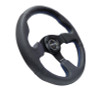 NRG RST-012R-BL - Reinforced Steering Wheel (320mm) Black Leather w/Blue Stitching