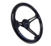 NRG RST-018BSB-BK - Reinforced Steering Wheel (350mm / 3in. Deep) Black Multi Color Flake Wood w/ Black Matte Center