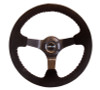 NRG RST-036MB-S - Reinforced Steering Wheel (350mm / 3in. Deep) Blk Suede w/Blk BBall Stitch (Odi Bakchis Edition)