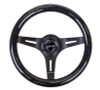 NRG ST-310BSB-BK - Classic Wood Grain Steering Wheel (310mm) Black Sparkle w/Blk 3-Spoke Center