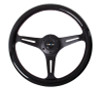 NRG ST-015BK-BK - Classic Wood Grain Steering Wheel (350mm) Black Paint Grip w/Black 3-Spoke Center