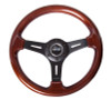 NRG ST-015-1BK - Classic Wood Grain Steering Wheel (330mm) Wood Grain w/Matte Black 3-Spoke Center