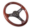 NRG ST-015-1BK - Classic Wood Grain Steering Wheel (330mm) Wood Grain w/Matte Black 3-Spoke Center