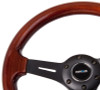 NRG ST-015-1BK - Classic Wood Grain Steering Wheel (330mm) Wood Grain w/Matte Black 3-Spoke Center