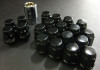 Project Kics W653B19 - 16 LUGS + 4 LOCKS Black Bullock And Nut Set - 12X1.25
