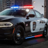 Putco 901101260 - 11-23 Dodge Charger Police Pursuit Blade Rocker Sideliners - Blue & White w/ White Override