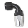 Russell 610173 - Performance -8 AN Black/Silver 90 Degree Full Flow Hose End