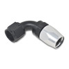 Russell 610173 - Performance -8 AN Black/Silver 90 Degree Full Flow Hose End