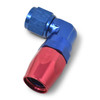 Russell 613650 - Performance -8 AN Red/Blue 90 Degree Forged Aluminum Swivel Hose End