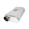 Stainless Bros 616-07623-0230 - 17in Overall Length 3in Thin Oval SS304 Muffler - 3in Offset In/Offset Out