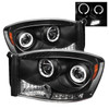 Spyder 5010001 - Dodge Ram 1500 06-08/Ram 2500 06-09 Projector Headlights LED Halo LED Blk PRO-YD-DR06-HL-BK