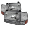 Spyder 5073150 - Xtune Ford F150/Bronco 92-96 Headlights w/Corner Bumper 6pcs Amber- Chrome HD-JH-FB92-SET-AM-C