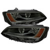 Spyder 5075802 - Xtune Volkswagen Jetta 11-14 Amber Crystal Headlights Smoked HD-JH-VJ11-AM-SM