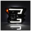 Spyder 5083531 - Ford F150 2015-2017 Projector Headlights - Light Bar DRL LED - Black PRO-YD-FF15015-LBDRL-BK