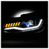 Spyder 5087355 - Chevy Camaro 16-18 HID Model Full LED Headlights Black PRO-YD-CCAM16HIDAP-SEQ-BK