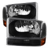 Spyder 9025402 - Xtune Ford F250/350/450 Superduty 99-04 Crystal Headlights w/ Bumper Lights HD-JH-FF25099-AM-BK