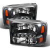 Spyder 9026164 - Xtune Ford F250 F350 Super Duty 99-04 1Pc Headlights w/ LED Black HD-JH-FF25099-LED-BK