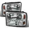 Spyder 9026171 - Xtune Ford F250 F350 Super Duty 99-04 1Pc Headlights w/ LED Chrome HD-JH-FF25099-LED-C