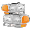 Spyder 9027345 - Xtune GMC Sierra 99-06 Headlights & Amber Bumper Lights Chrome HD-JH-GS99-SET-OEAM-C