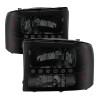 Spyder 9030215 - Xtune Ford F250 F350 Super Duty 99-04 1Pc Headlights w/ LED Black Smoked HD-JH-FF25099-LED-BSM