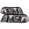 Spyder 9035272 - xTune Ford Mustang 87-93 OEM style Headlights 6pcs Amber - Chrome HD-JH-FM87-6PC-AM-C