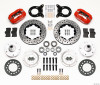 Wilwood 140-11071-DR - Forged Dynalite Front Kit 11.00in Dril Red 1965-1969 Mustang Disc & Drum Spindle