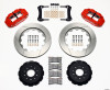 Wilwood 140-9298-R - Narrow Superlite 6R Front Hat Kit 14.00in Red 88-93 Corvette C4