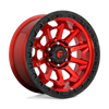 Fuel Wheels D6951890B550 - Aluminum Wheels 18X9 Covert D695 5 On 139.7 Candy Red Black Bead Ring 87.1 Bore 1 Offset Multi Spoke Fuel Off Road Wheels